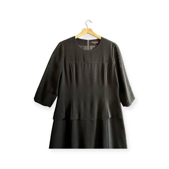 Yuki Torii (Japanese Designer) Black Midi Dress, Size 15 (Japanese) - Picture 7 of 16
